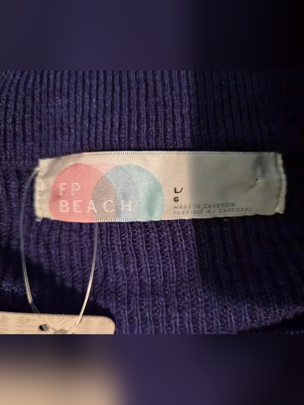 Free People Oversized Relaxed Crewneck Sweater in Navy Blue #0126 - Picture 5 of 9